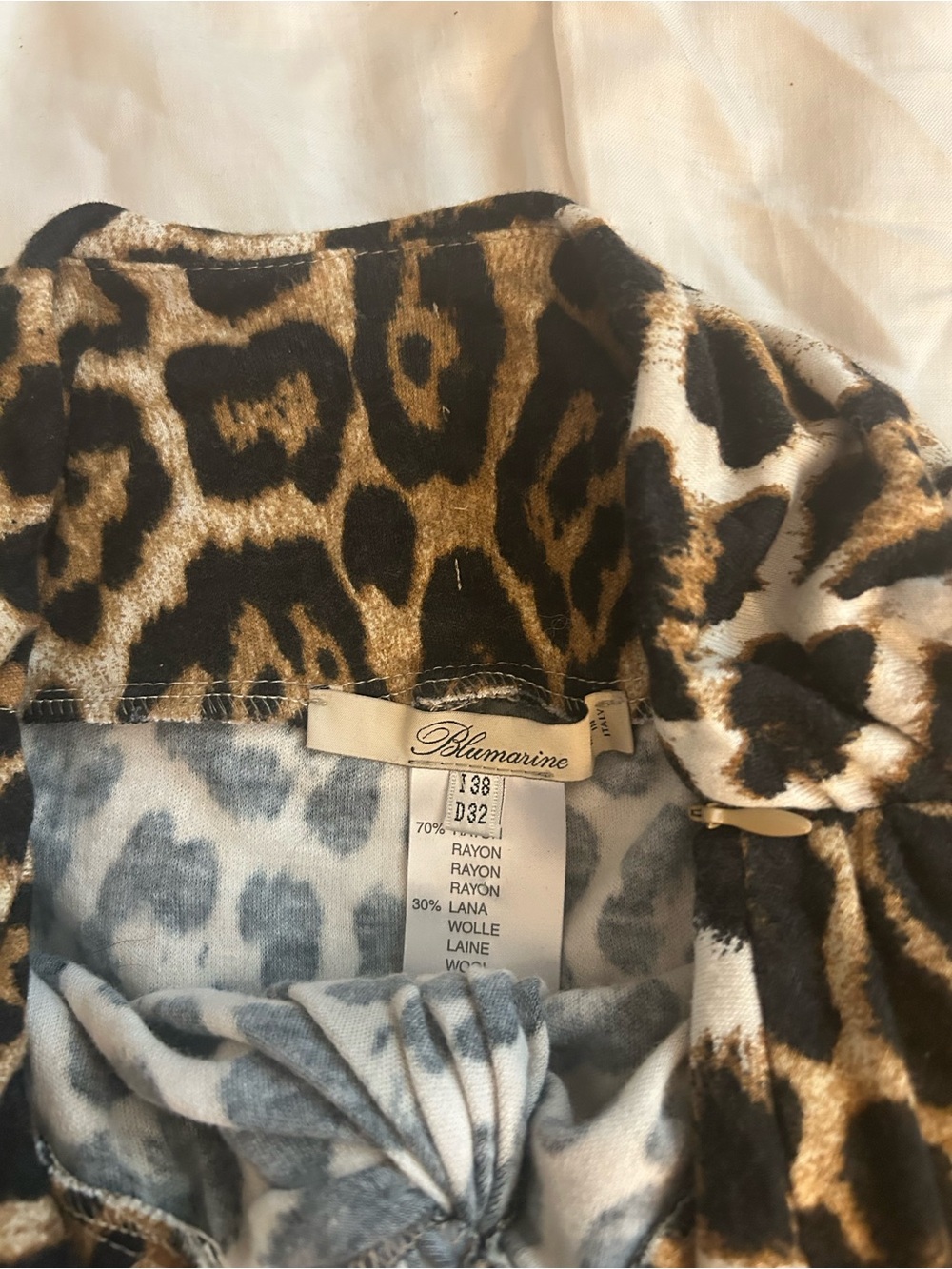 Blumarine Leopard Twist-Front Mini Skirt - Black, Tan, Cream - Picture 3 of 3